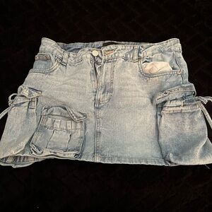 Refuge Light Blue Denim Skirt